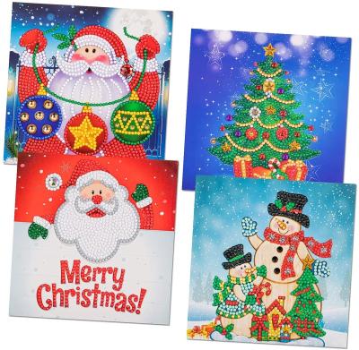 China Europe R-HKXL005  Hot sale Christmas Cards Art Gifts DIY Crystal Painting Greeting Cards for sale