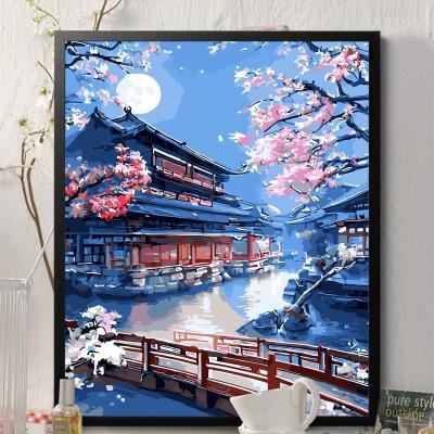 China CLASSIC ZA-148-Painting by numbers DIY flower anime landscape painting unclean handmade gift filling color painting for sale