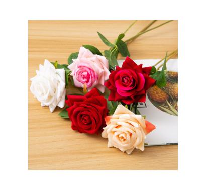 China Dry flowers silk flowersFabric Silk High Quality Artificial rose Flower faux Flower Real Touch Rose faux rose for Wedding Home Decorative for sale