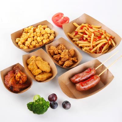 China ZL Cheap Party Paper Plates Fish and Chips Food Wrapping Paper Box Shish Kebab Packing Boxes Waterproof Disposable Bento Paper Box for sale