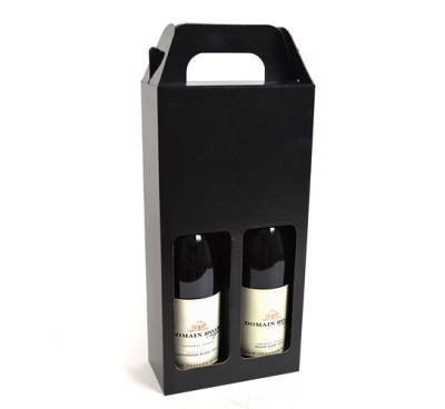 China Recycled Materials Custom Wine 2 Bottle Gift Box With Handle for sale