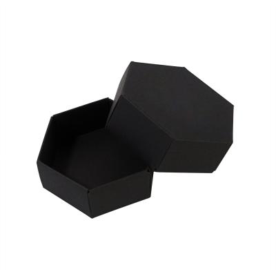 China Disposable Black Cardboard Hexagon Jewelry Ring Gift Box for sale