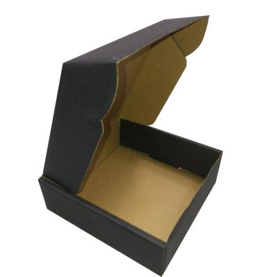 China Recycled Materials Custom Printed Logo Black Corrugated Mailing Box Packaging for sale