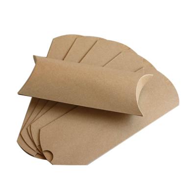 China Recycled Materials Custom Brown Kraft Paper Pillow Boxes for sale