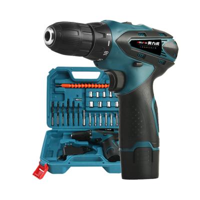 China Perforation AOLIHU LG-5112 High quality 12V lithium battery rechargeable power drill 28 pieces set of power tools for sale