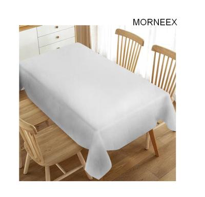 China MORNEEX Waterproof White Tablecloth Amazon Round Rectangle Square Table Cloth 100% Cotton Table Cloth For Wedding Party for sale