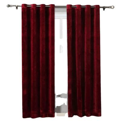 China Hot Blackout Amazon Sales Polyester Plush Velvet Curtains For Living Room for sale