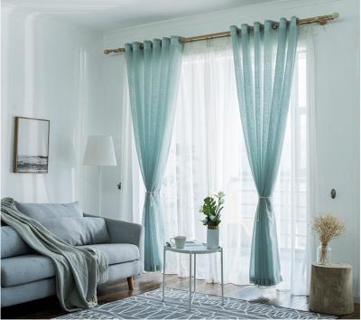 China Sheer Blackout Polyester Curtain Drapes For Living Room Manufacturer Chinese Embroidery Sheer Fabric for sale