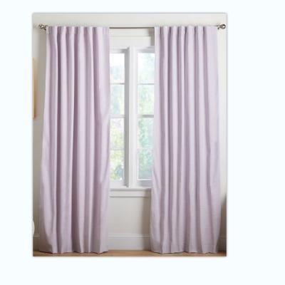 China Blackout Ready Running Plant Shading Blackout Cotton Linen Curtain For Living Room for sale