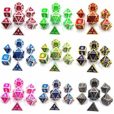 China Factory Wholesale Cheap Polyhedral Zinc Alloy Die Sets For RPG Table Games Die Cut Bulk Sale for sale