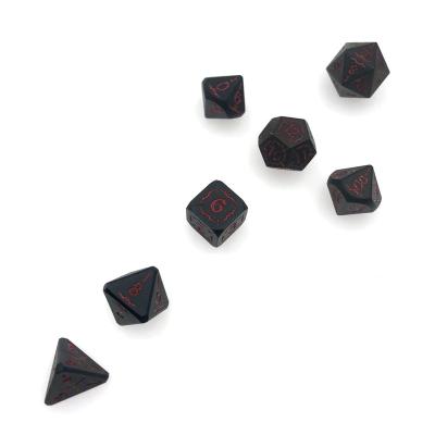 China New Font Zinc Alloy Black Die Cuts Dnd Trpg Polyhedron Colored Multi Colors Plastic Custom 7pcs Set Die Cuts Set for sale