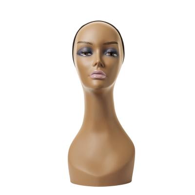 China Shoulderless Mannequin Head PVC Material Fashion Female Mannequin For Makeup Mannequin Display Head for sale