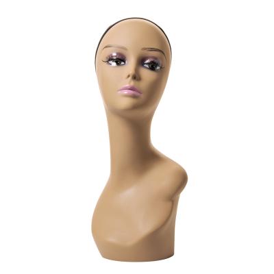 China PVC Material HOT Selling Mannequin NEW For Wig Display For Wig Mannequin Head With Shoulder Half Body Mannequin Smile Female Head for sale