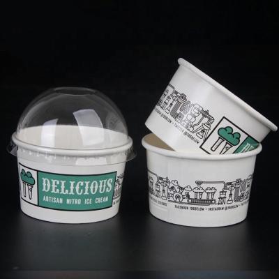 China 12oz 16oz Disposable Food Grade Ice Cream Paper Cup With Lid for sale