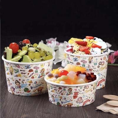 China SINGLE WALL Eco-Friendly 100% Biodegradable Ice Cream Paper Cup With PLA Coated for sale