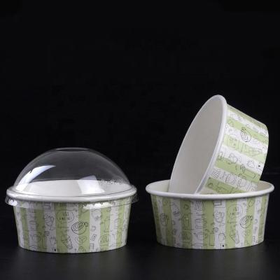 China Disposable Gelato 3oz Paper Cup Disposable White Ice Cream for sale