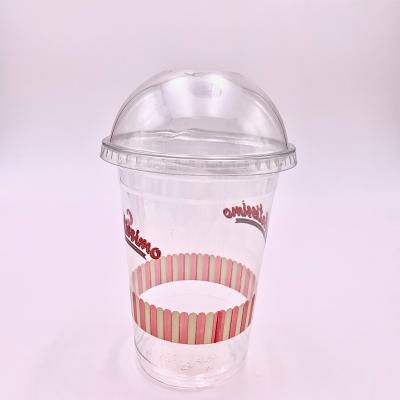 China Single Wall Disposable Clear PET Plastic Cup For Cold Coffee / Juice Milkshake for sale