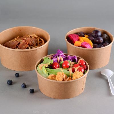 China Pasta Bowls Wrapping Paper Biodegradable Heat Resistant Disposable Paper Salad Bowl for sale