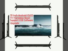 70 Inch Android QLED TV Frameless Bezel Support USB Software Upgrade