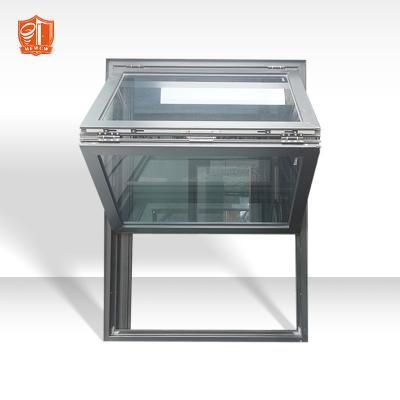 China Decoration Bi Fold Aluminum Window Fold Up Automatic Vertical Folding Stained Glass Balcony Shop Window for sale