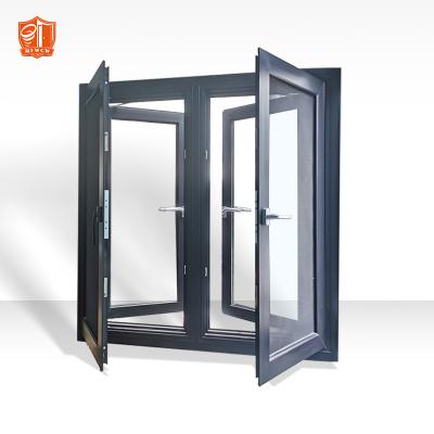 China Decoration Prefabricated Windows And Doors Customized Aluminum Casement Window Manufacturers Supply Double Glazing Swing Window for sale