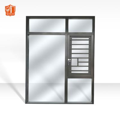 China Tempered Glass Hurricane Impact Thermal Aluminum Casement Double Window Decoration Aluminum Cutout Windows for sale