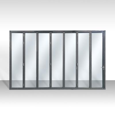 China Balcony Accordion Folding Patio Glass Door Large Decoration Aluminum Frame Bifolding Doors Frame for sale