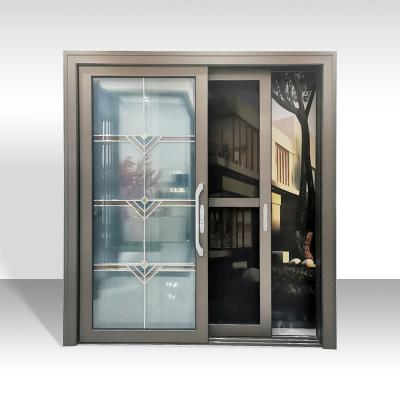 China Waterproof Aluminum Tempered Glass Sliding Doors High Quality Energy Efficient Double Sliding Door for sale