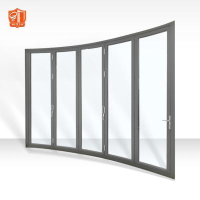 China Puertas Plegables Aluminum Bifold Doors Decoration Hurricane Proof Exterior Bi Fold Door Patio Glass Door for sale