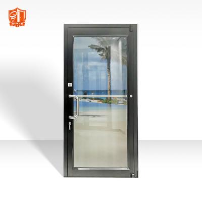 China Commercial Decoration Kfc Store Front Door Aluminum Entry Single Swing Doors Glass Entry Door for sale