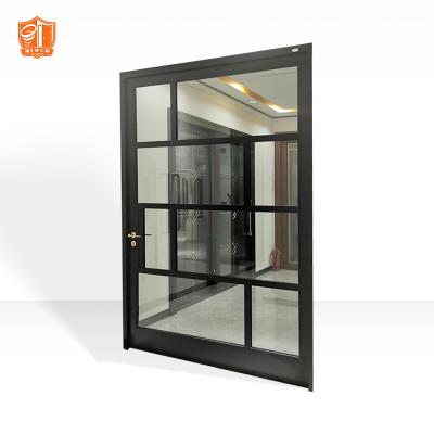 China Front Door With Big Panel Glass Aluminum Pivot Decoration Glass Entry Door for sale