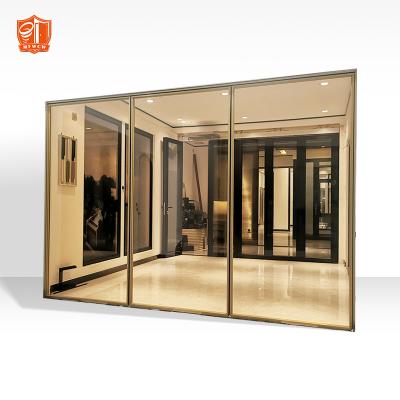 China Decoration factory hot sale tempered glass aluminum pivot door for sale