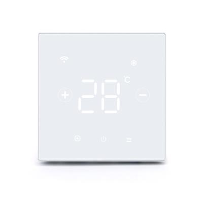 China Tuya WIFI Alexa modern intelligent voice control touch contol thermostat fan coil programmable price modbus for sale