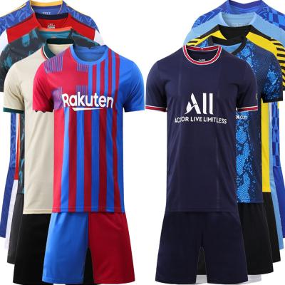 China Customizable Printed Team Name Logo Short Sleeve Soccer Tank Tops Tracksuit Blouses Training Full Sets Sublimation Unisex Football Kits for sale