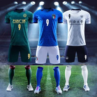 China 2021/22 Team Blank Soccer Jerseys Club Top Quality Men Kids Breathable Short Sleeve Suit Sets Custom Design Name Number Sponsor for sale