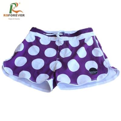 China Plus Size Dot Pattern Sublimation Printing Women Girls Board Shorts With Flat Belt for sale