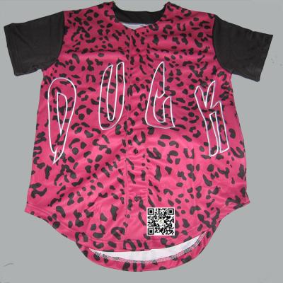 China Antibacterial Design Your Own Leopard Print Baseball Tank Tops Custom Team Sports Jersey Dye Sublimation for sale