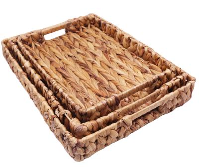 China Sustainable Plant Wholesale Stackable Hand & Lid Plant Plankton Straw Storage Sea Grass Woven Eco Friendly Foldable Basket With Handles for sale