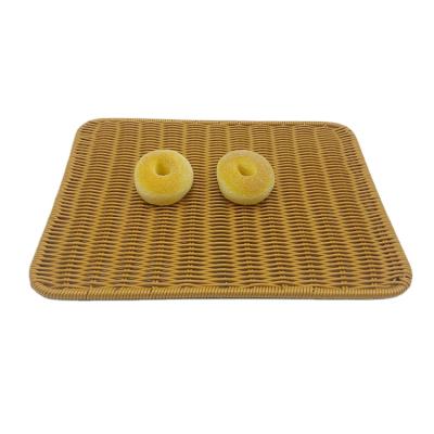 China Sustainable Graceful Washable Woven PP Rattan Roll Showing Mat for sale