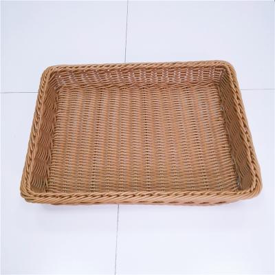 China Handweaved polywicker supermarket sustainable washable fruit and vegetable basket for storage for sale