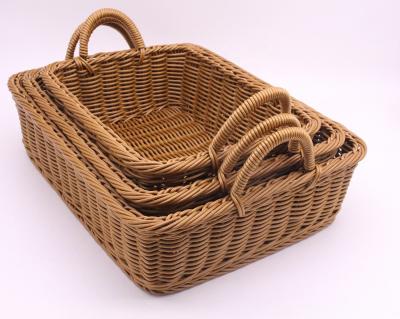 China Sustainable Universal Bakery Bread Rattan Basket With Handle for sale