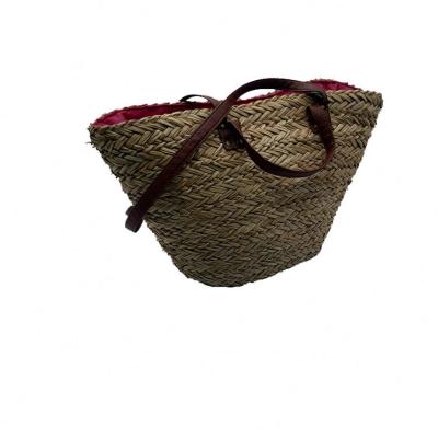 China Wholesale natural large morrocan woman handbags vintage material straw handmade woven bag in thailand for sale