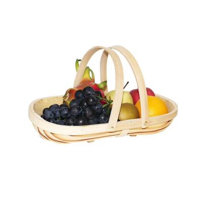 China Sustainable High Quality Wooden Handles Display Wire Basket Fruit Basket For Kitchen for sale