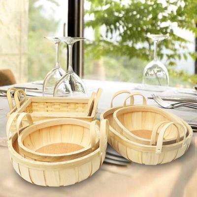 China Sustainable durable and eco-friendly handwaved wooden wine basket for sale