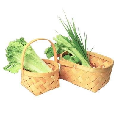 China Wholesale handmade wooden wooden basket of fruit vegetables from viable factory for sale