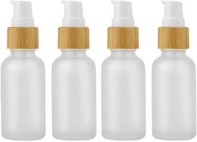 China 30ml Frosted Glass Lotion Bottle Travel Pump Bottles cosmetic glass bottle Te koop