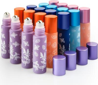 China 10ml Glass Roll on Bottle with Stainless Steel Roller Balls,Metal Aluminum Lid for sale