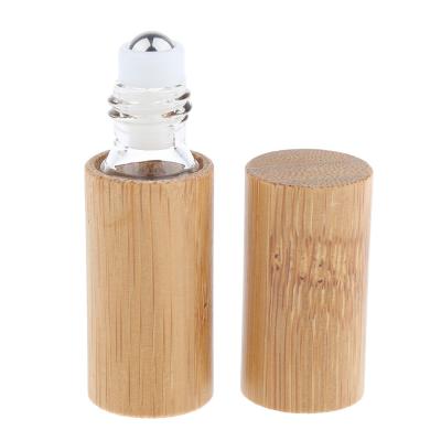 China 5ml 2.8 Inch Empty Cosmetic Bottles Bamboo Cosmetic Packaging Oil Roller SGS for sale