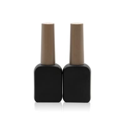 China 10ml Empty Gel Nail Polish Black Bottle 0.3oz 15cc Bamboo Cap for sale