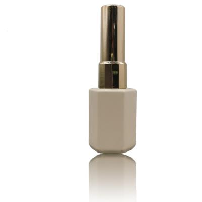 China Square 12ml Nail Polish Bottle Matte Ivory Clear Empty for sale